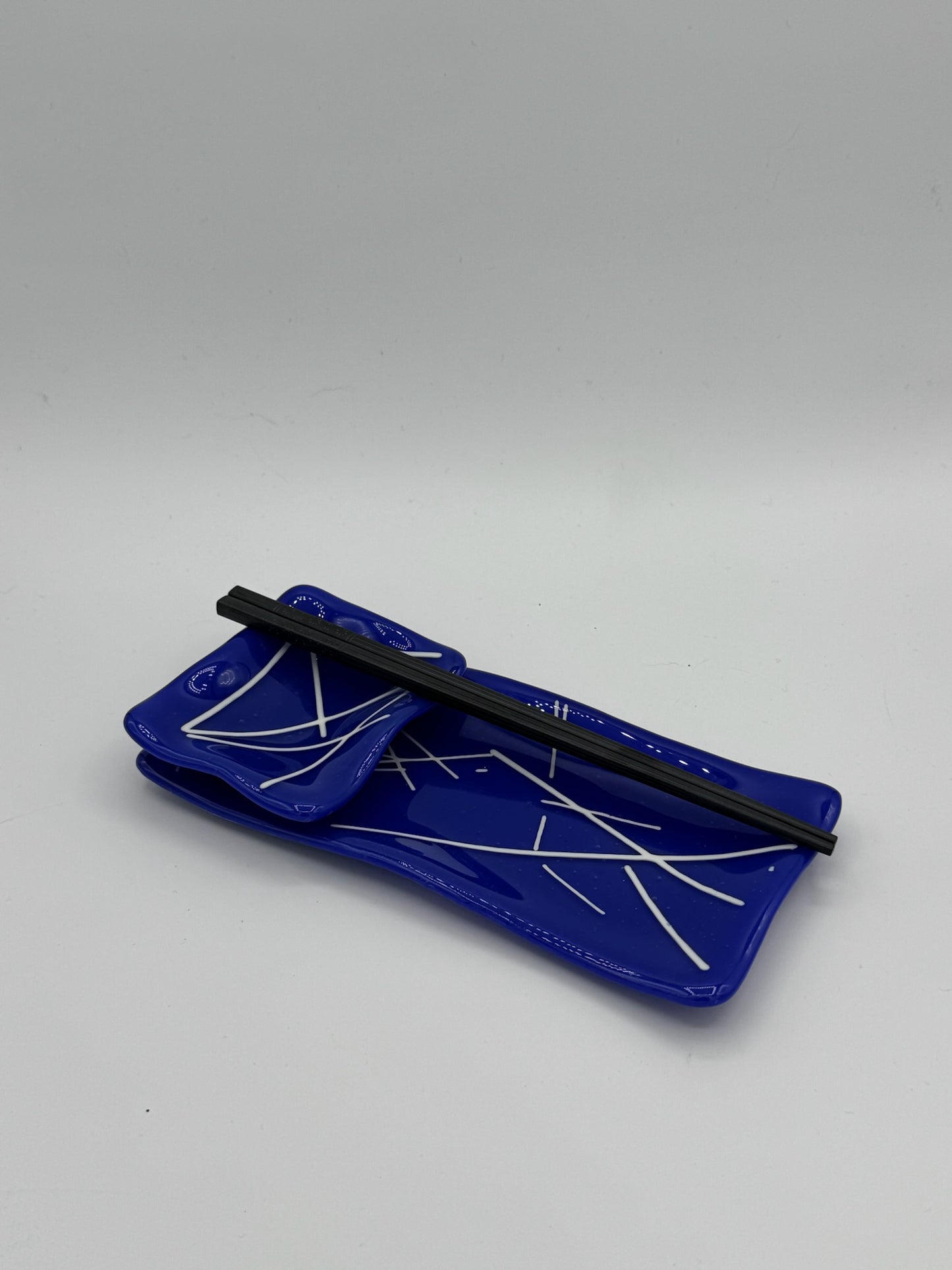 Blue and White Double Sushi Set