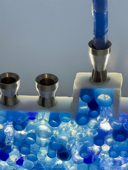 Blue bubbles menorah