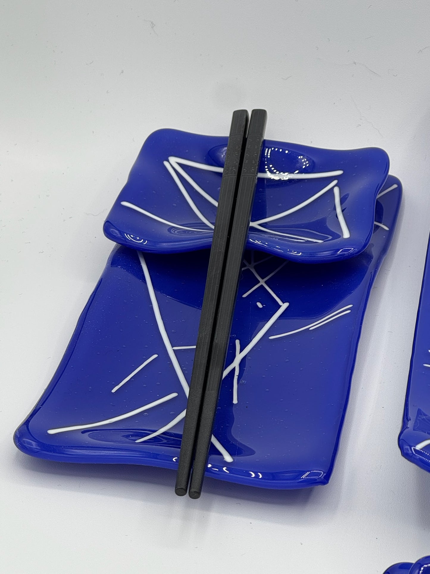 Blue and White Double Sushi Set