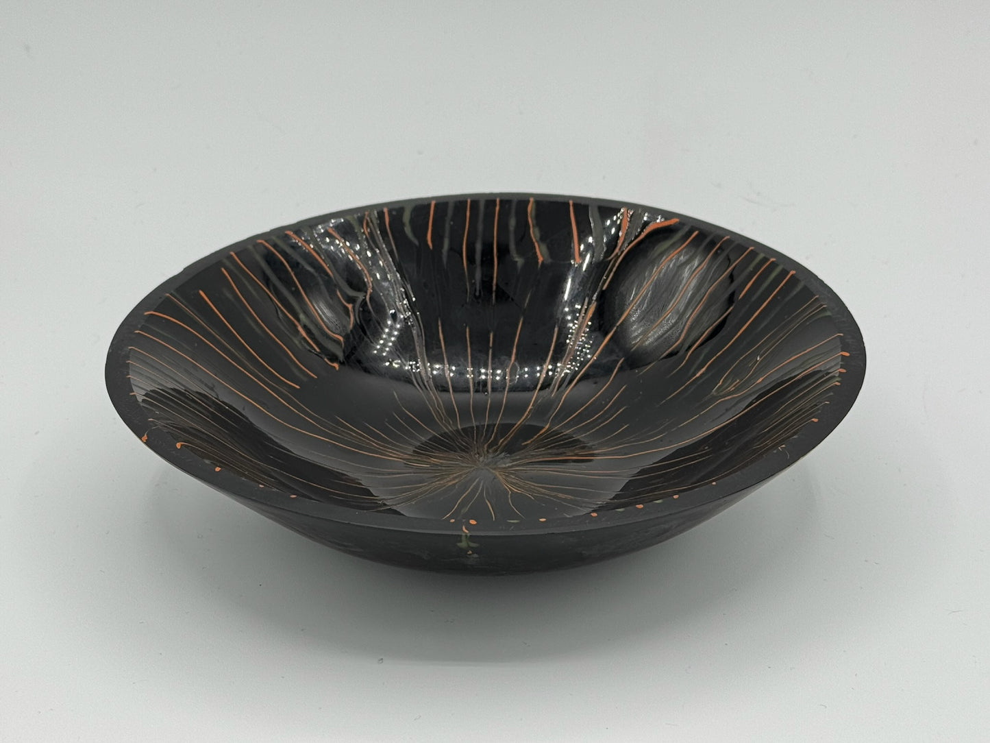 Black, Orange and Green Bowl