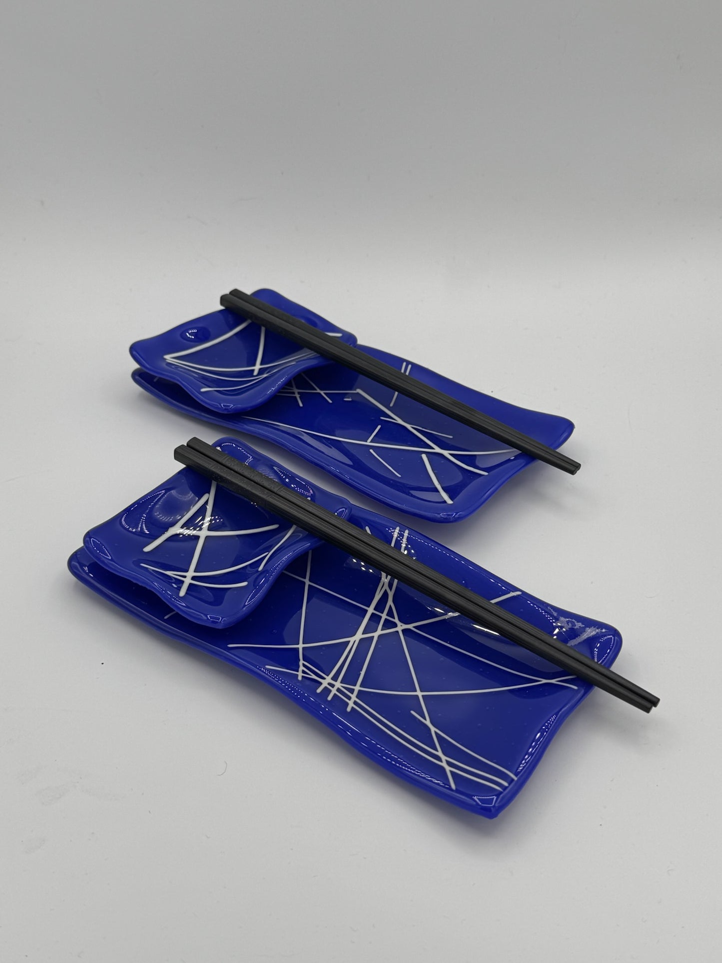 Blue and White Double Sushi Set