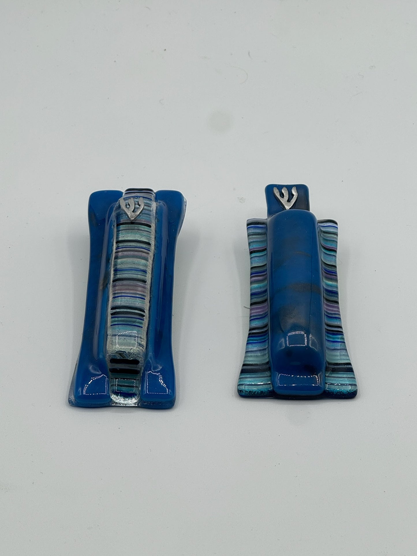 Blue Strata mezuzahs