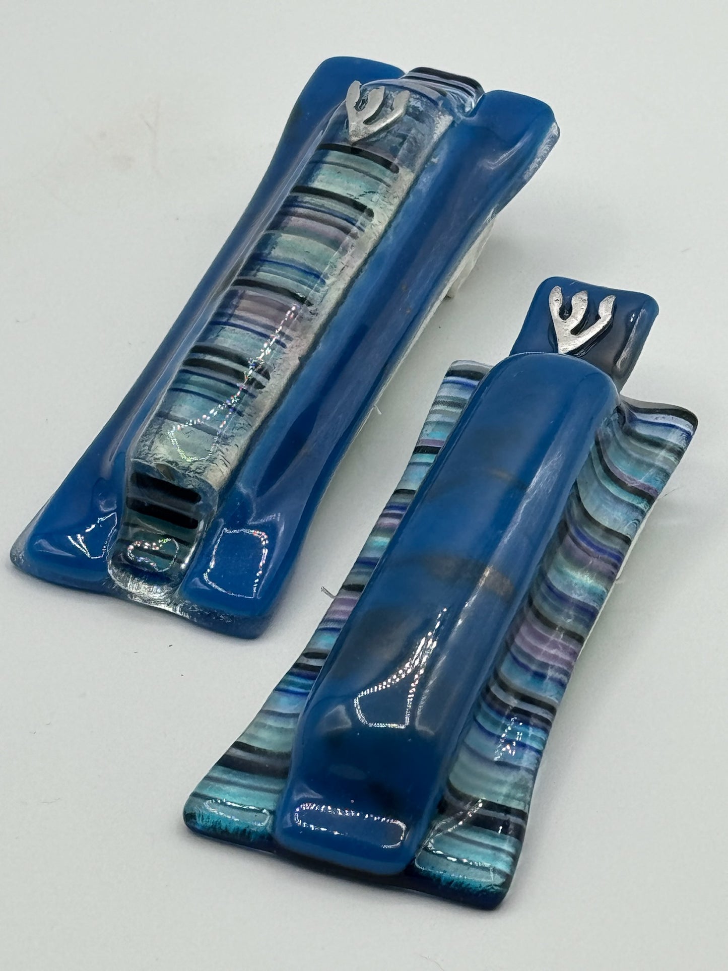 Blue Strata mezuzahs