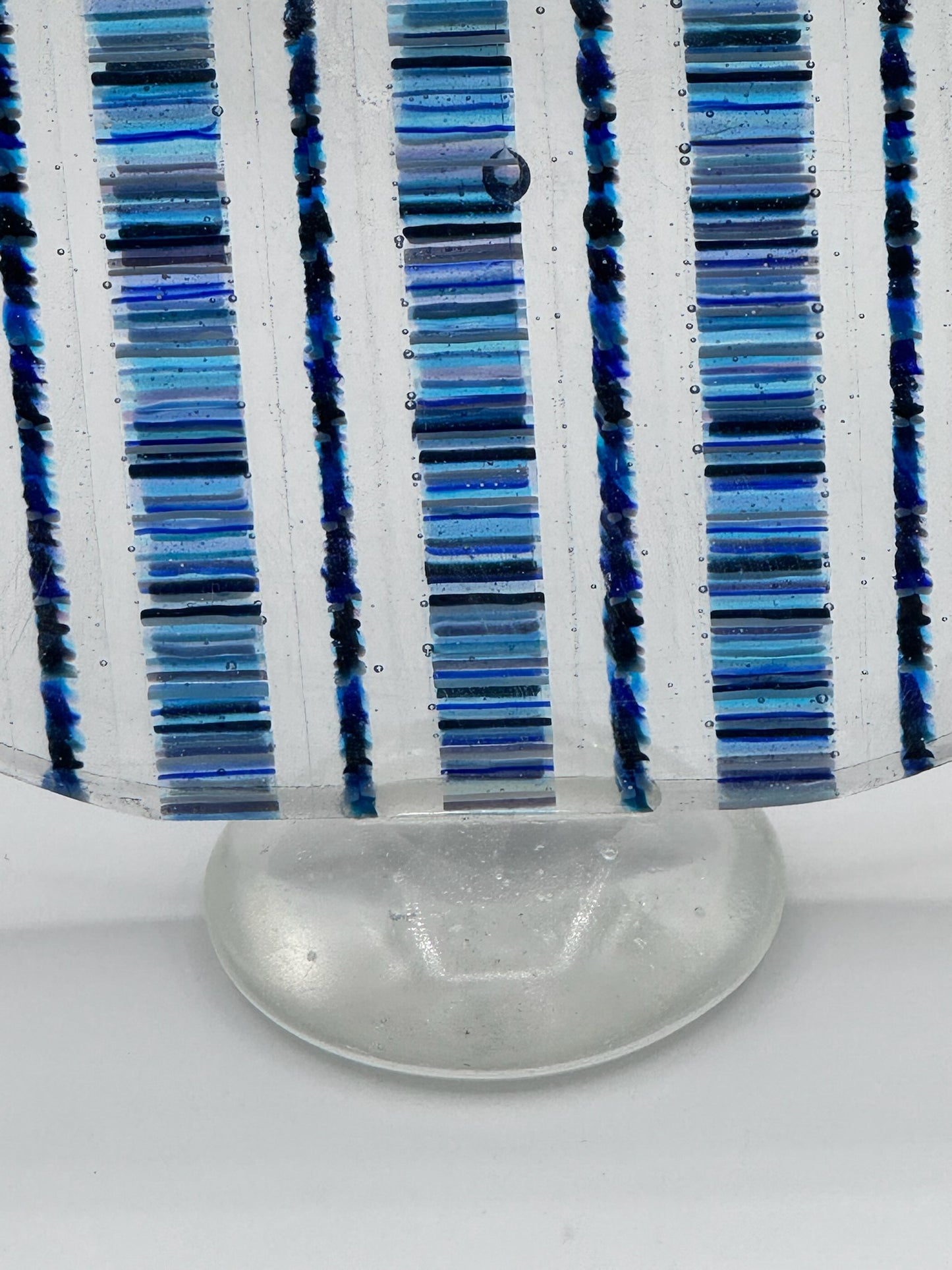 Blue Strata glass menorah