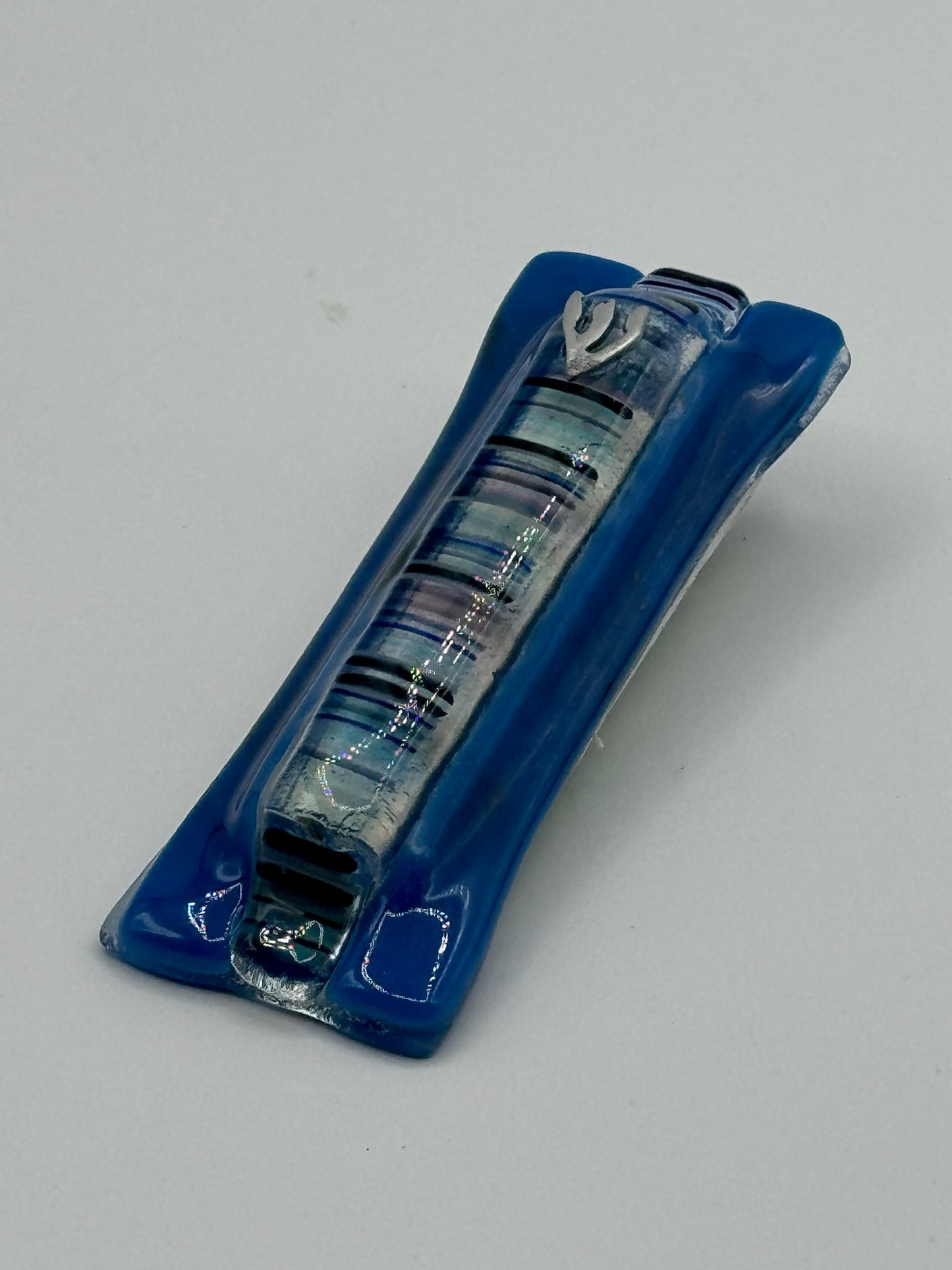 Blue Strata mezuzahs
