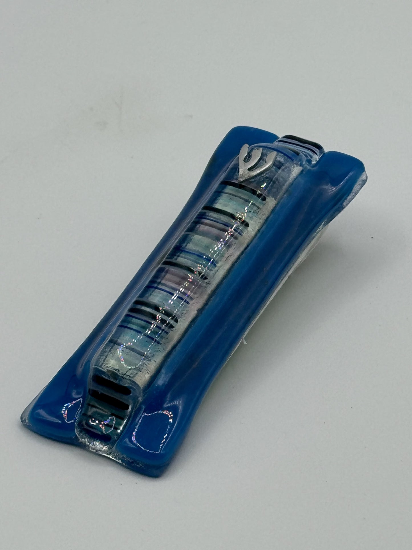 Blue Strata mezuzahs