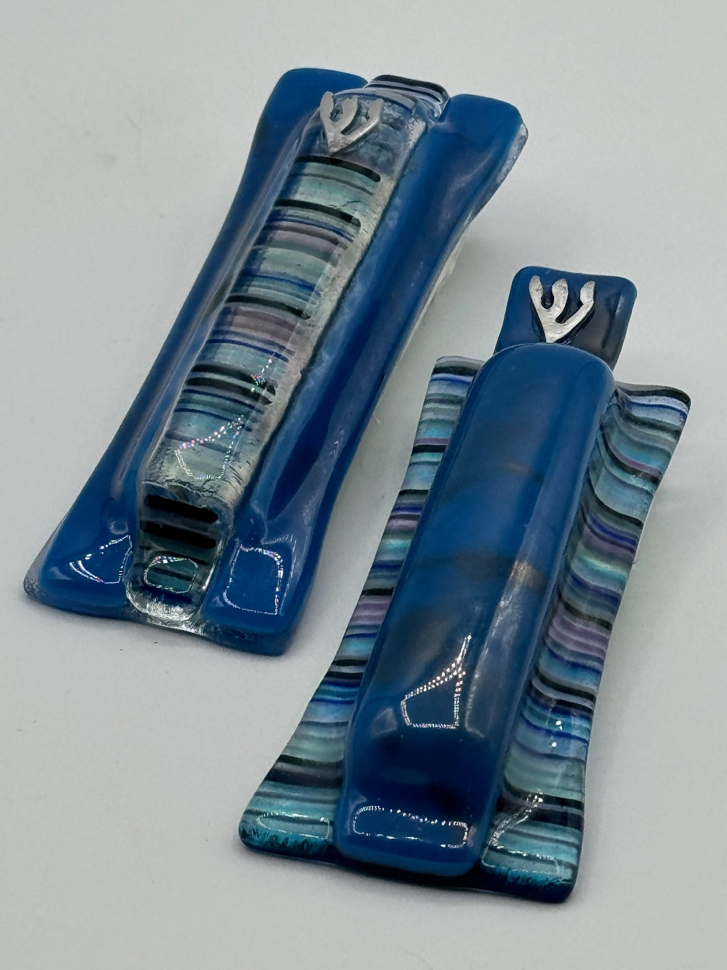 Blue Strata mezuzahs