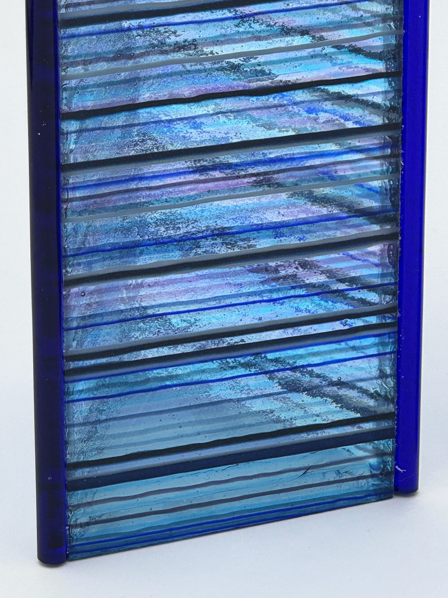 Blue Strata Shabbat candle sticks