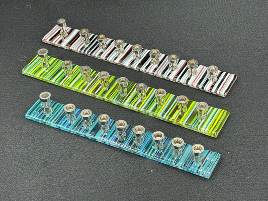 Striped flat menorah