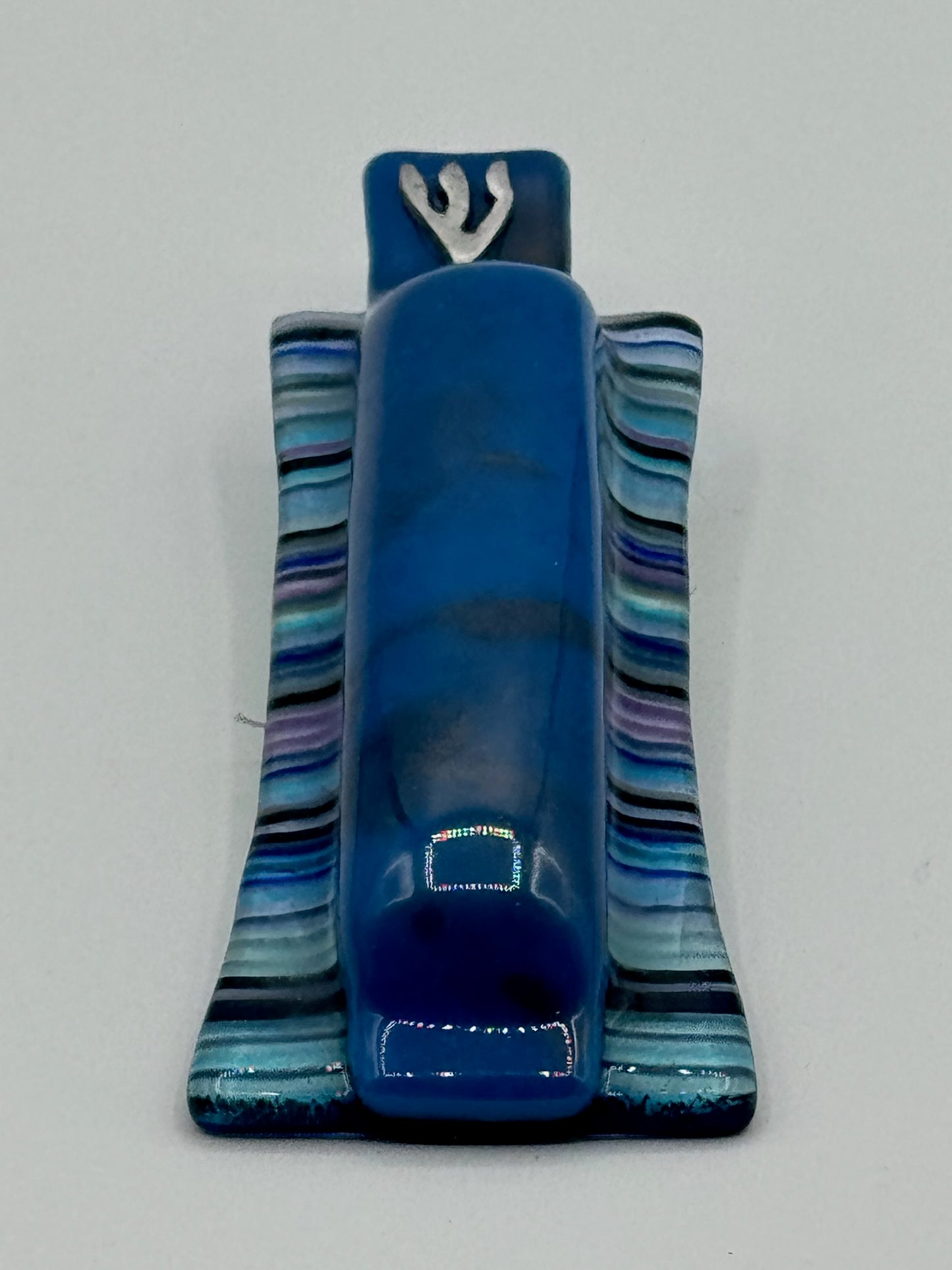 Blue Strata mezuzahs