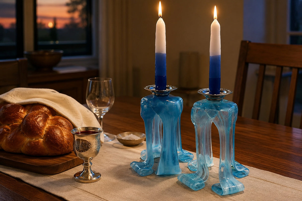Sea of Light Shabbat Candlesticks