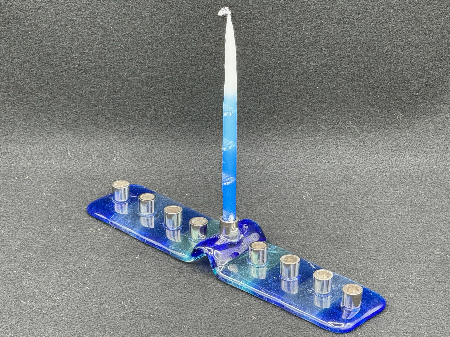 Menorah in blues