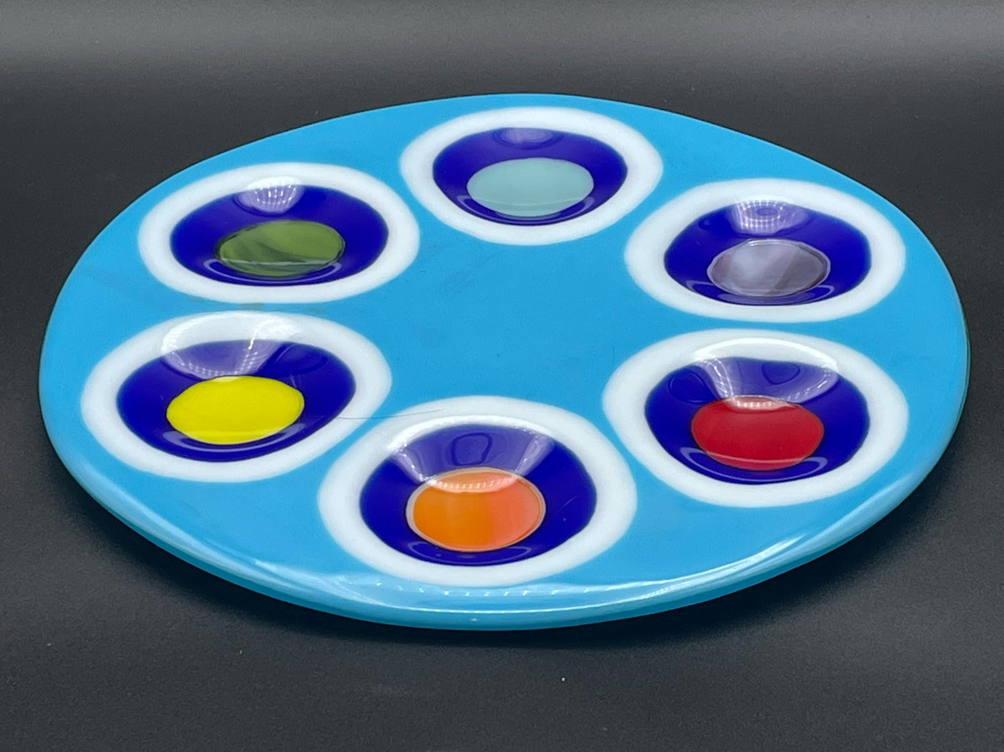 Modern Sedar Plate in Blue