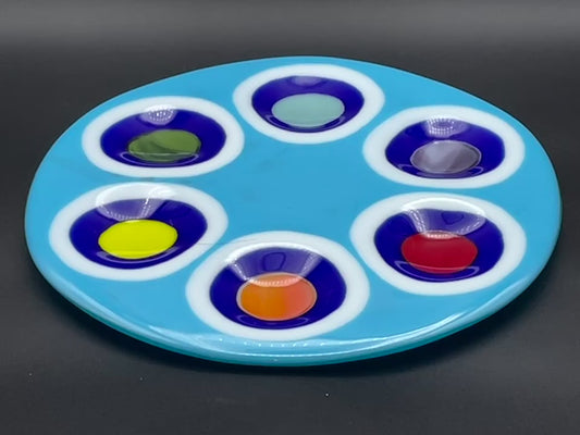 Modern Sedar Plate in Blue