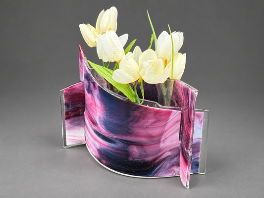 Purple Haze Vase, handmade glass art by Paige's Glass Art.