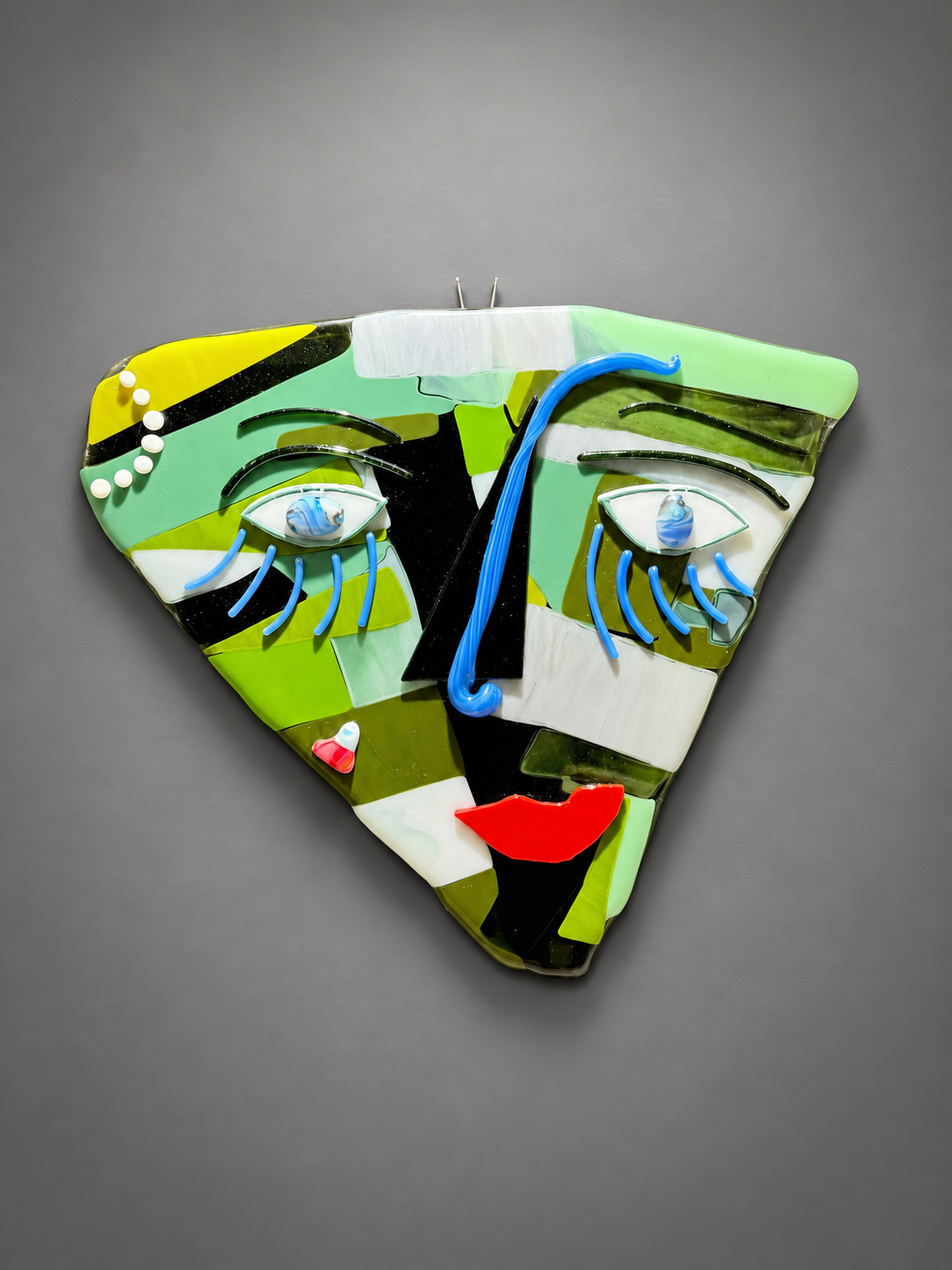 The Green Gaze, handmade glass art by Paige's Glass Art.