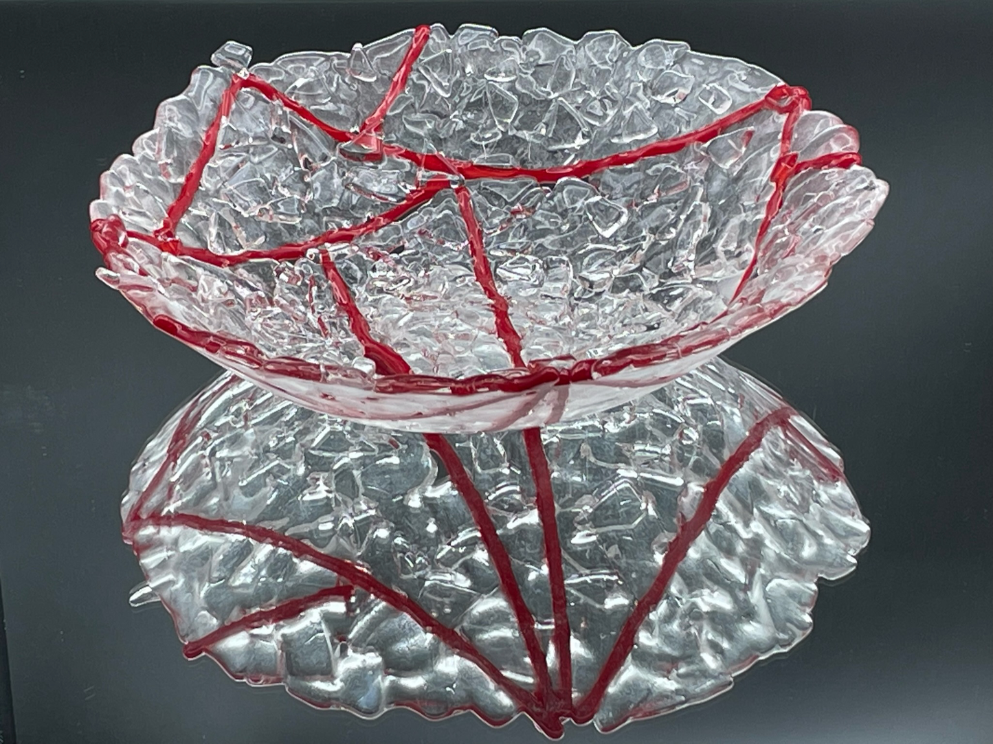 Fractured Bowl with Red accents